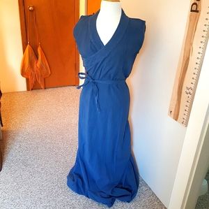 Long denim wrap dress
